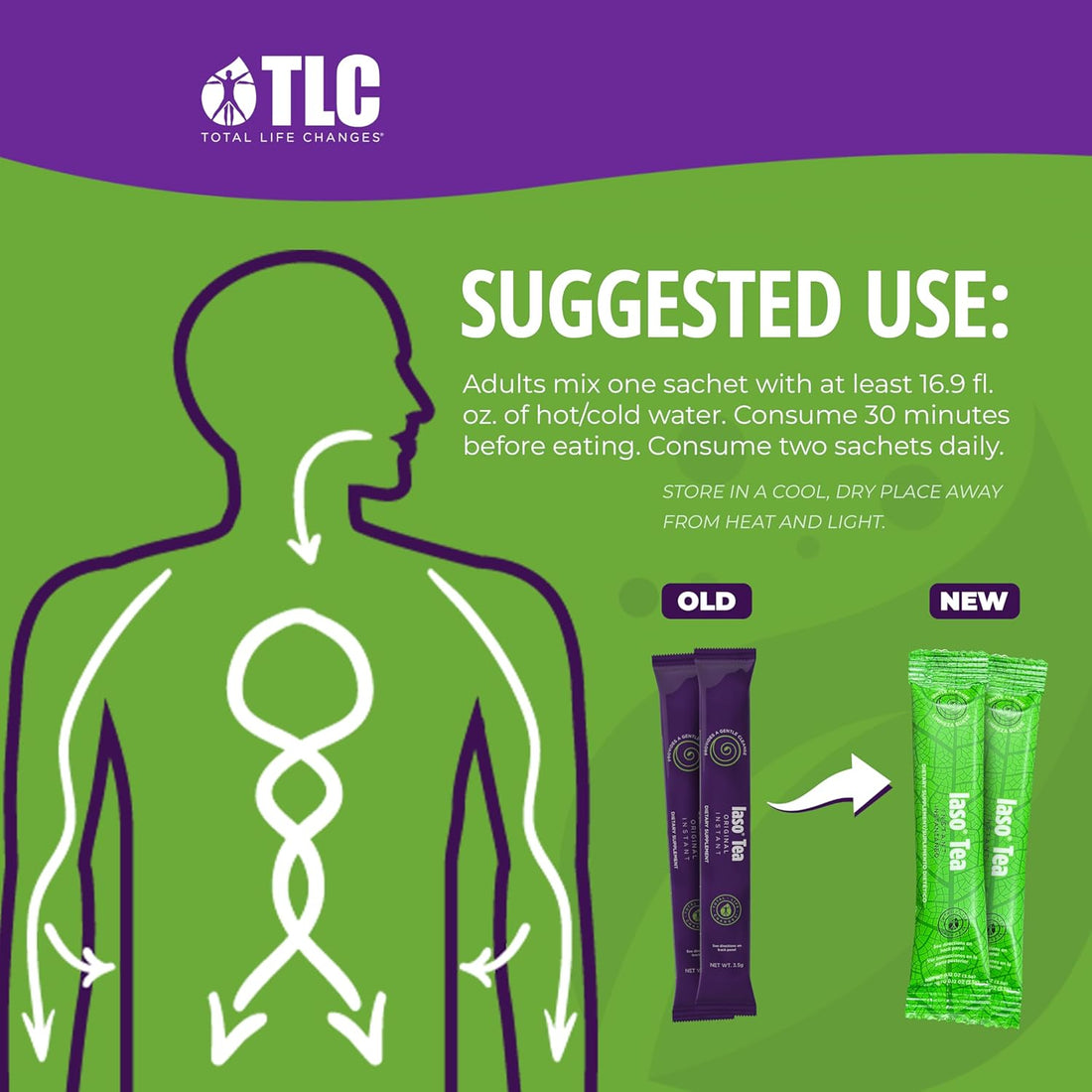 IASO Instant Detox Tea Duo Digestive Cleanse Bloating Relief & Gut Wellness 25 Sachets Each (Pack of 2)