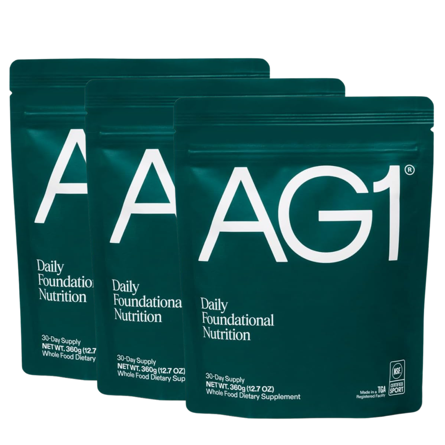 AG1 Greens Powder Daily Multinutrient + Probiotics Refill Value Pack (Pack of 3)