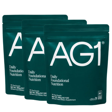AG1 Greens Powder Daily Multinutrient + Probiotics Refill Value Pack (Pack of 3)