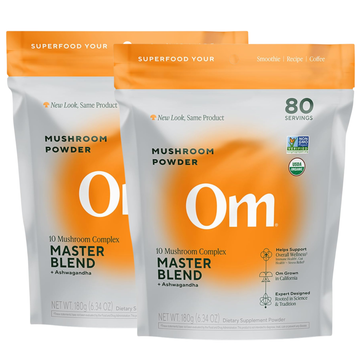 OM Mushroom Master Blend Mushroom Powder + Ashwagandha 80 Servings (Pack of 2)