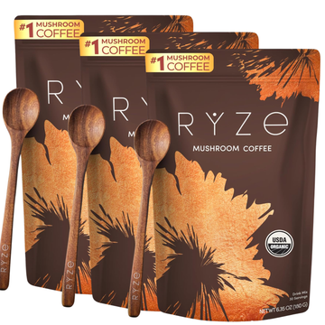 RYZE Mushroom Coffee – Pack of 3 | Triple Bundle of Organic Mushroom Coffee for Natural Focus, Energy & Immunity